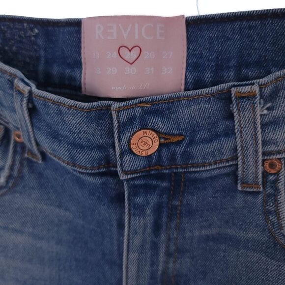 Revice Womens Size 25 Blue Distressed High Rise Raw Hem Denim Jeans - Picture 3 of 12